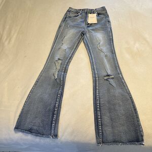 Peihot Jeans Womens M Blue Flare Leg High Rise Denim Hippie BoHo